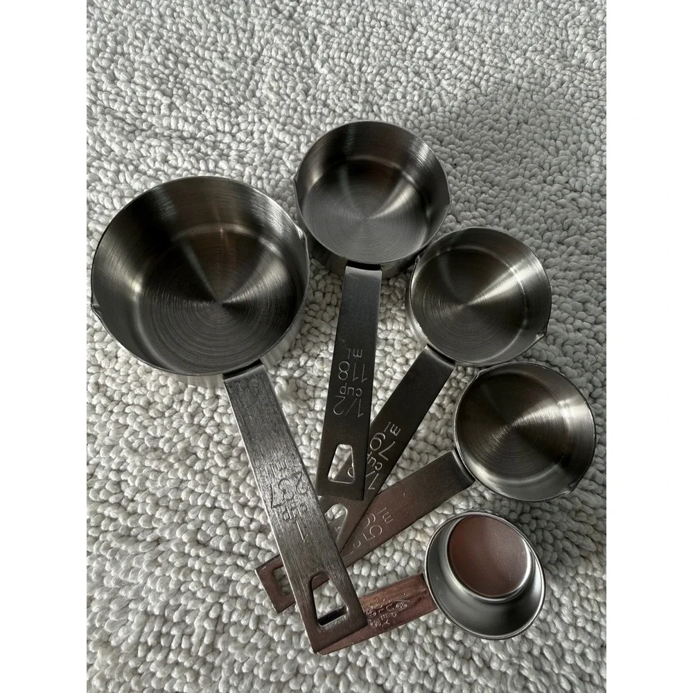 Stainless Steel Measuring Cups Set of 5 Silver‎ Nested Kitchen Tools 16334